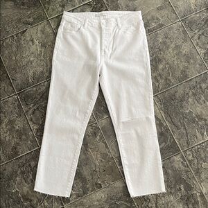 ⭐️NWT FIDELITY JIMI BOYFRIEND White Distressed Denim Jeans Preppy Coastal Indie